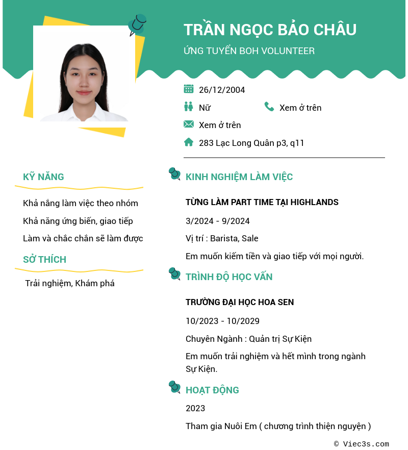 CV ứng viên