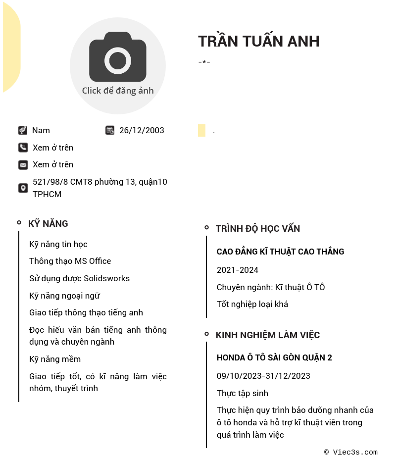 CV ứng viên