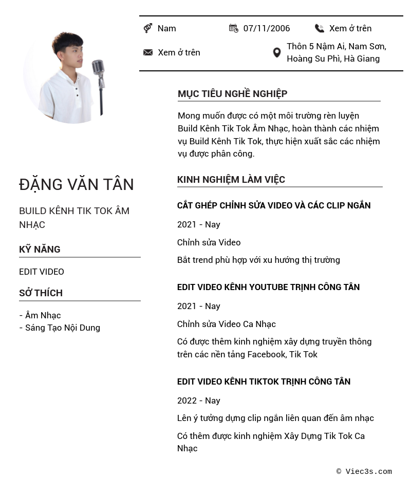 CV ứng viên