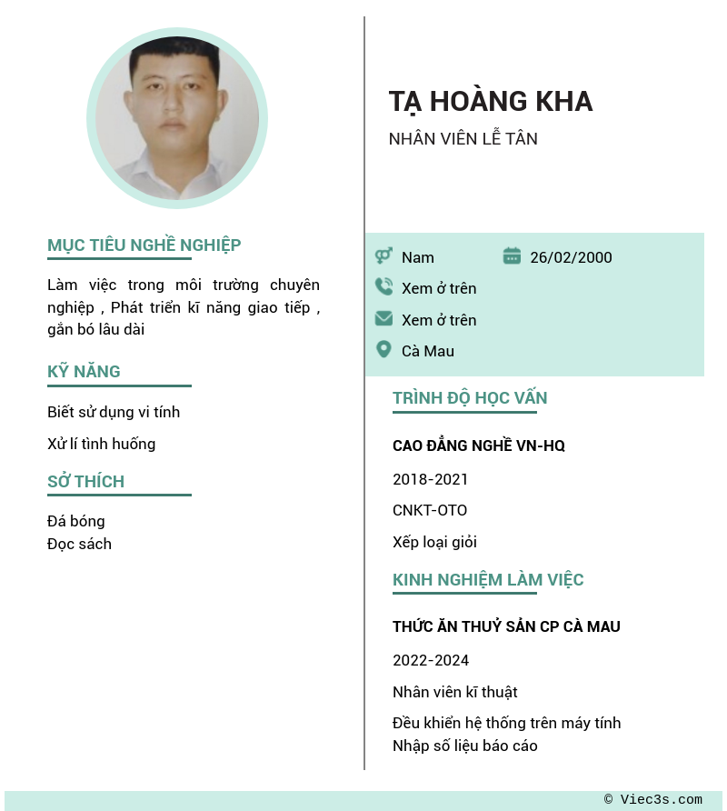 CV ứng viên