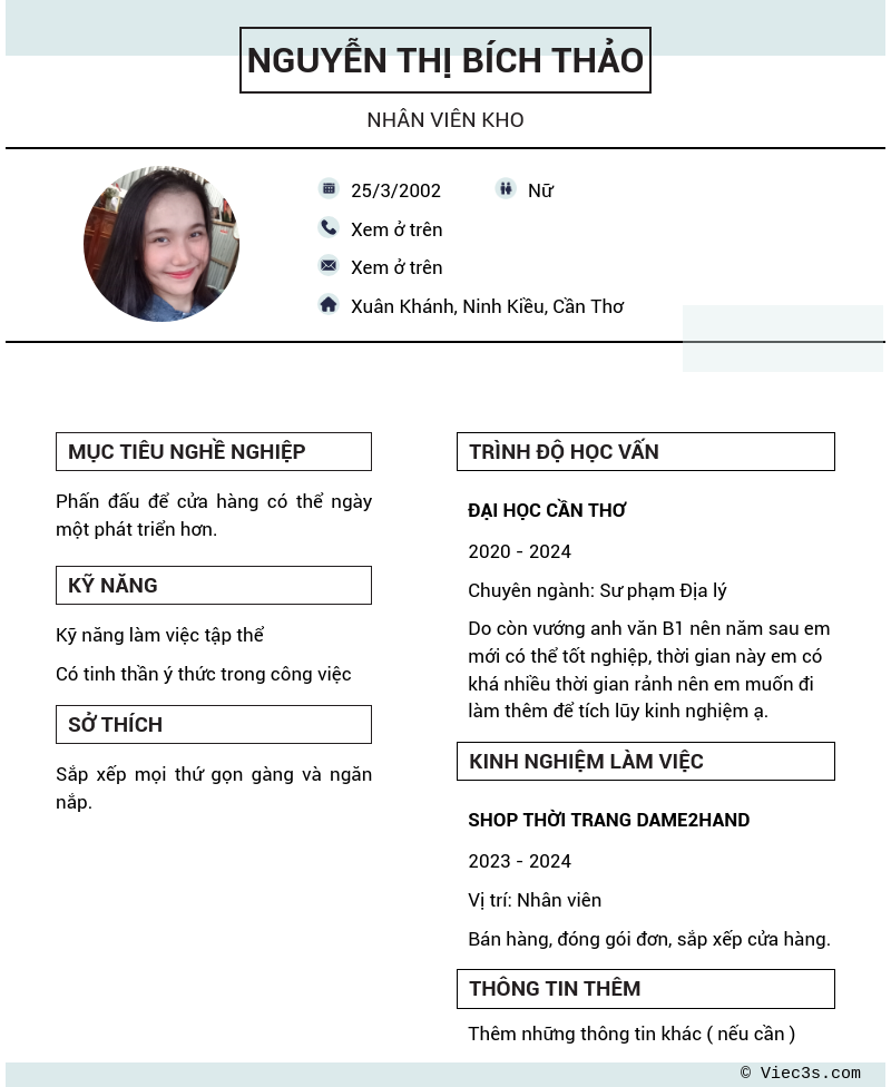 CV ứng viên