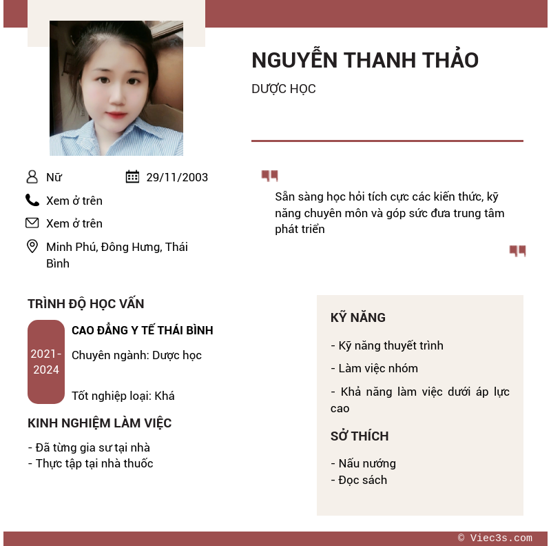 CV ứng viên