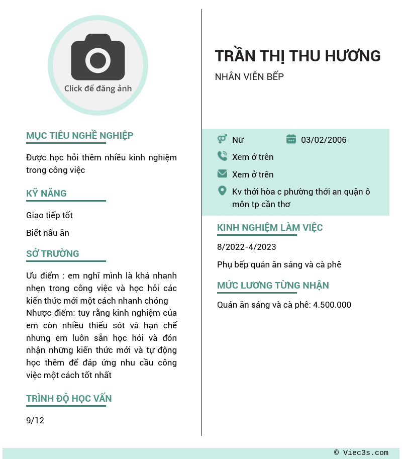 CV ứng viên