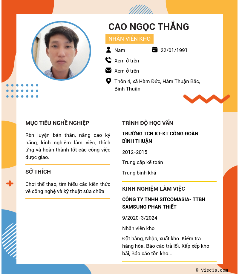 CV ứng viên