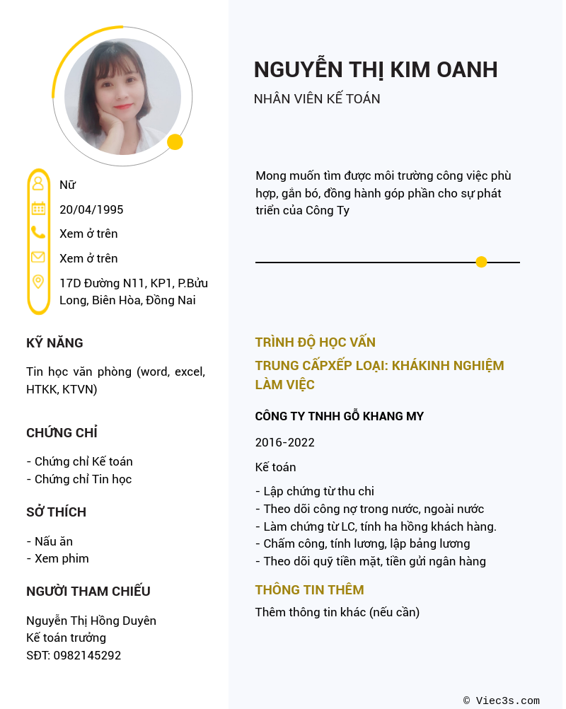 CV ứng viên