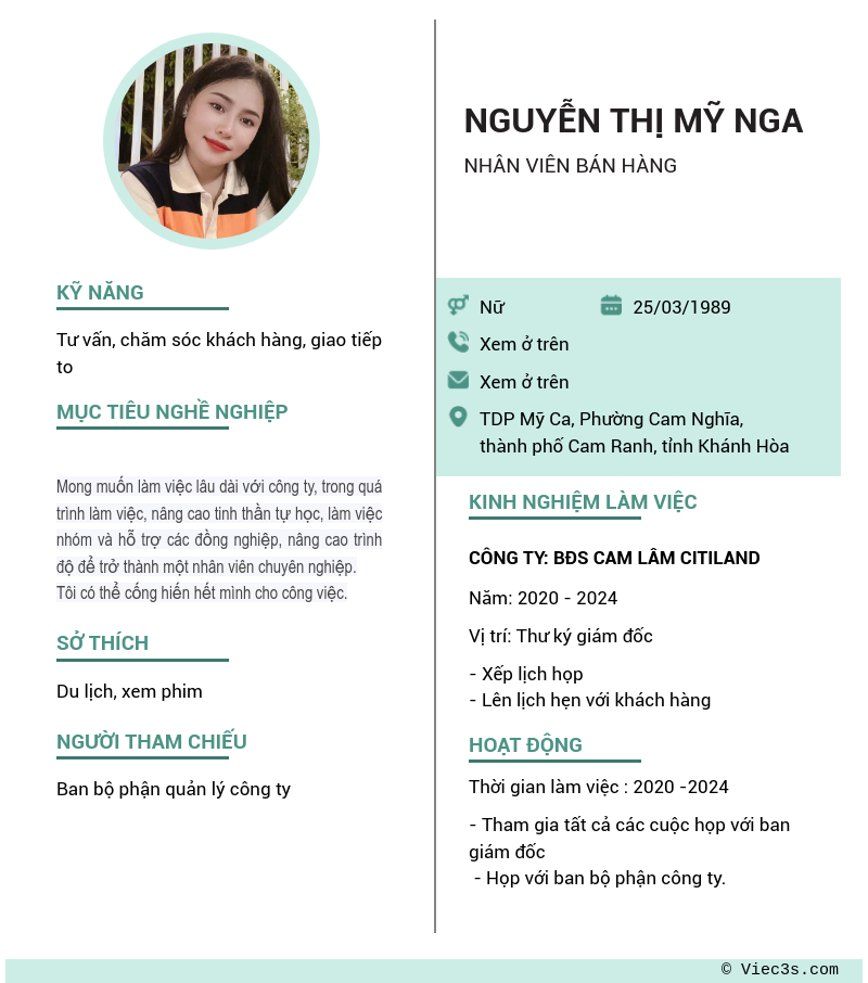 CV ứng viên