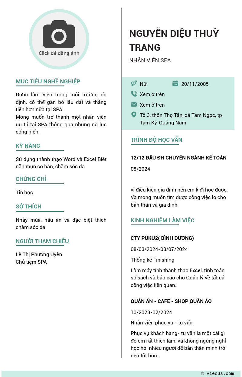CV ứng viên