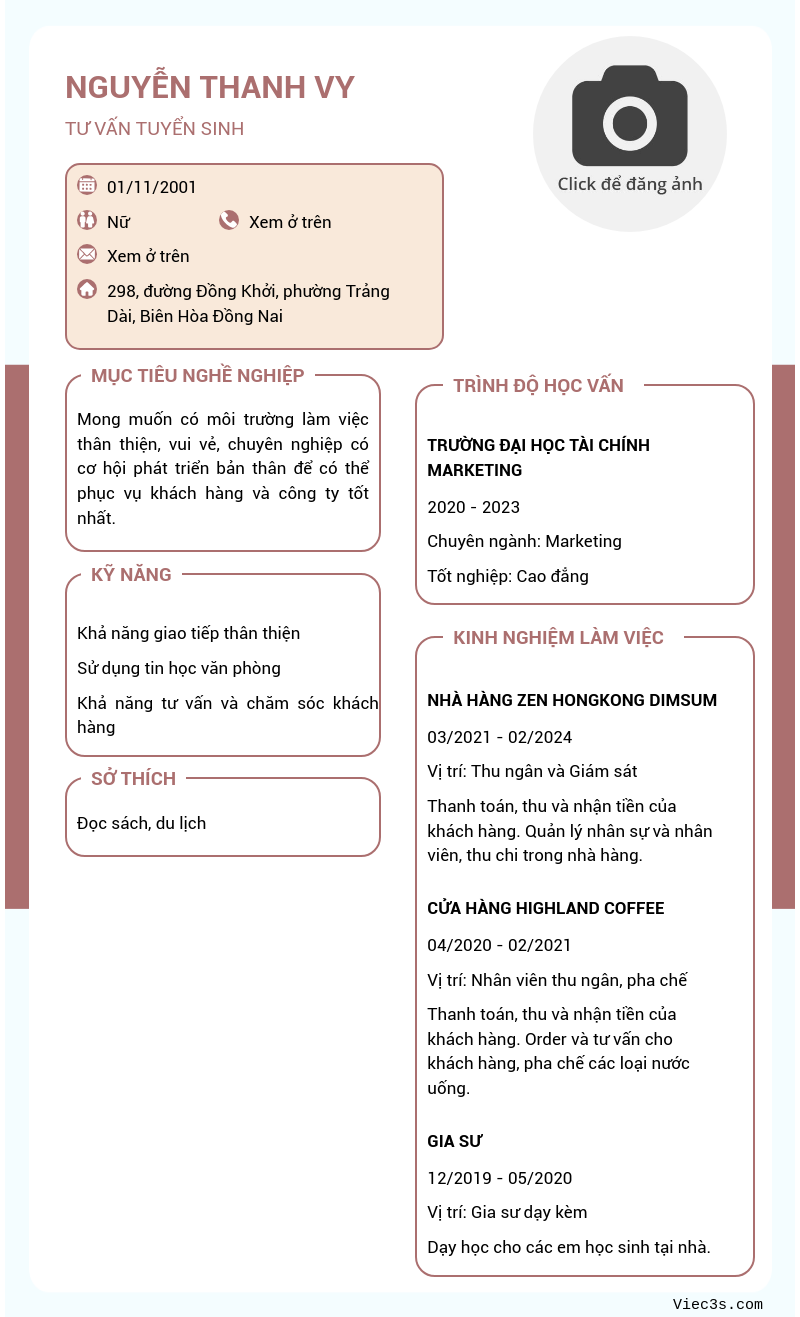 CV ứng viên