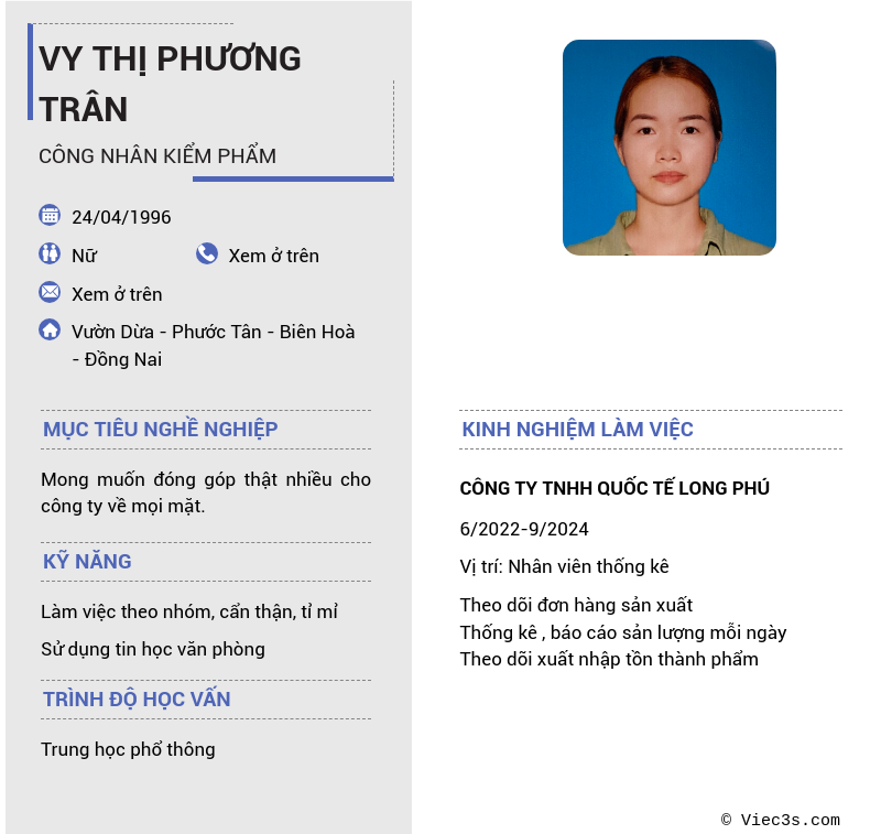 CV ứng viên