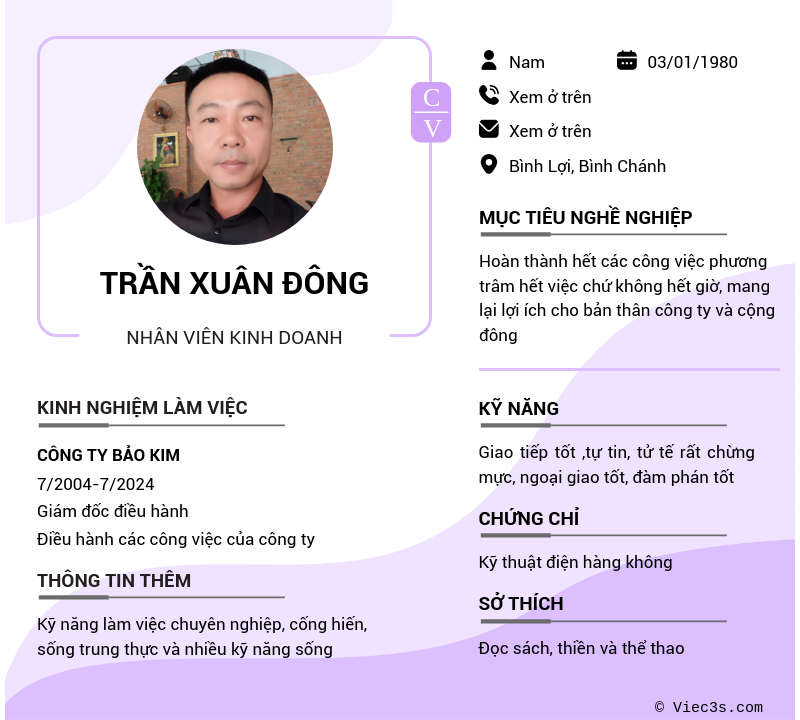 CV ứng viên