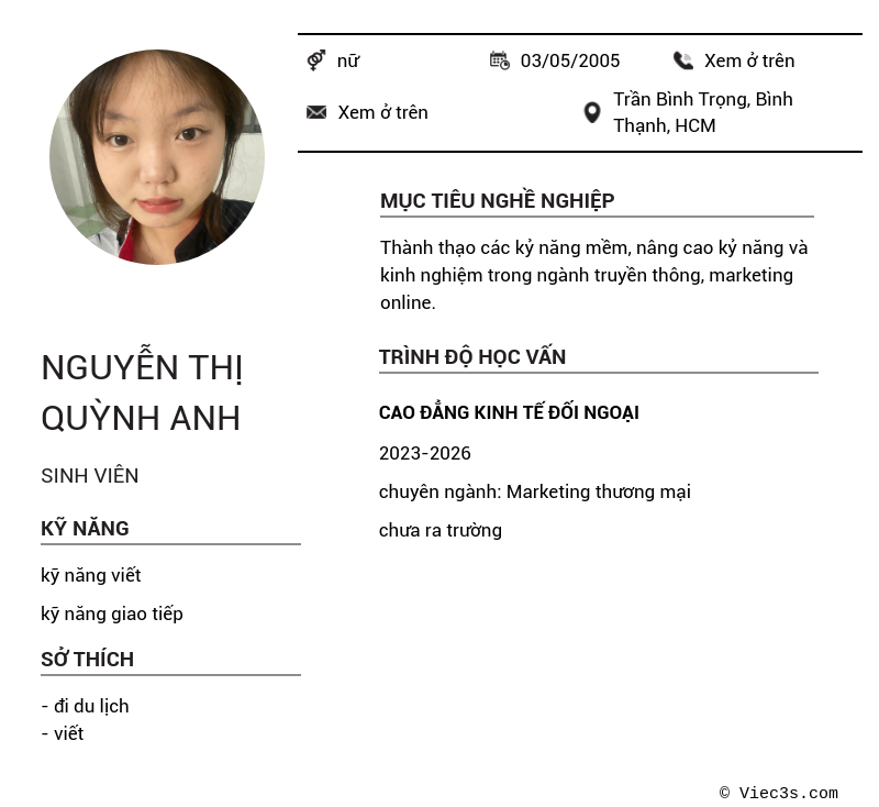 CV ứng viên