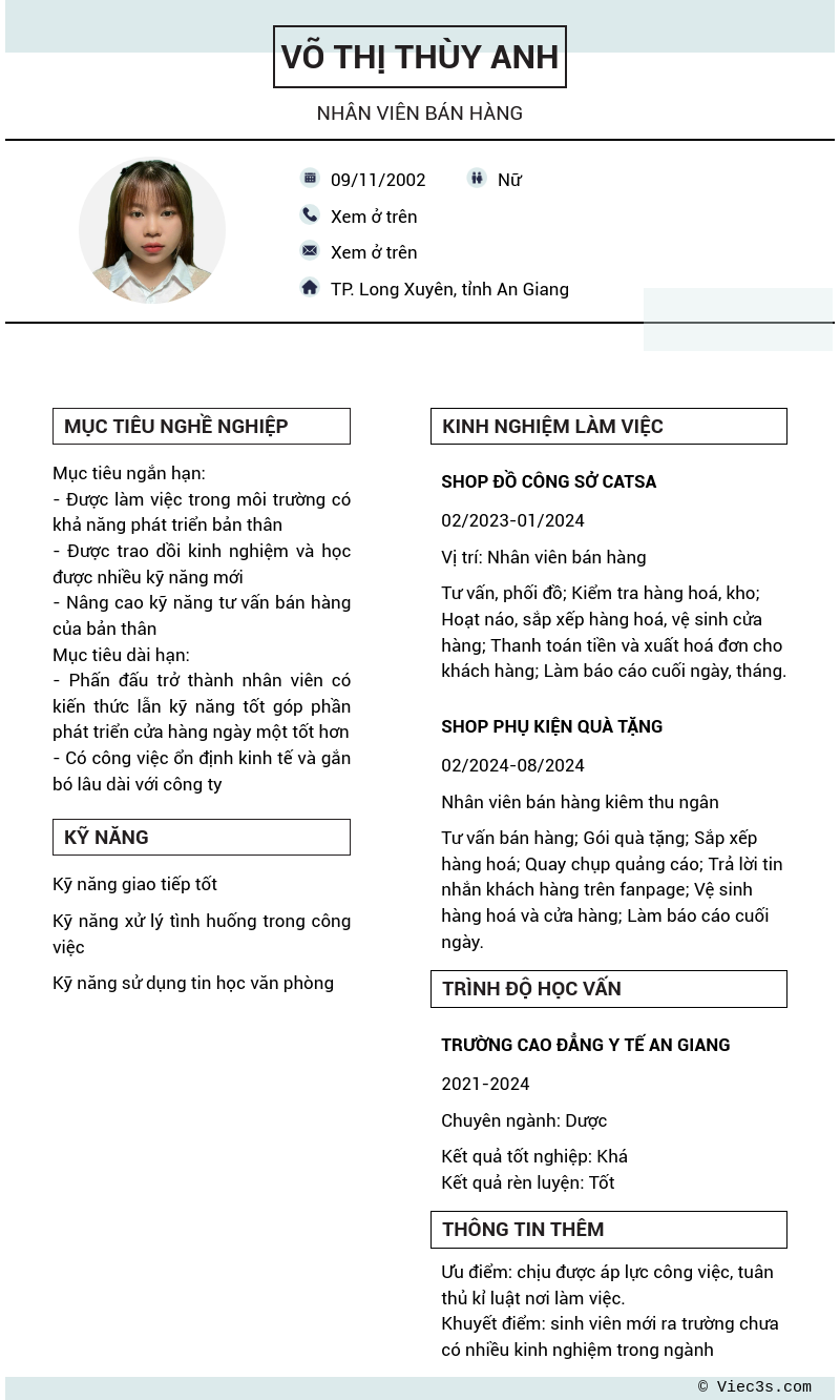 CV ứng viên