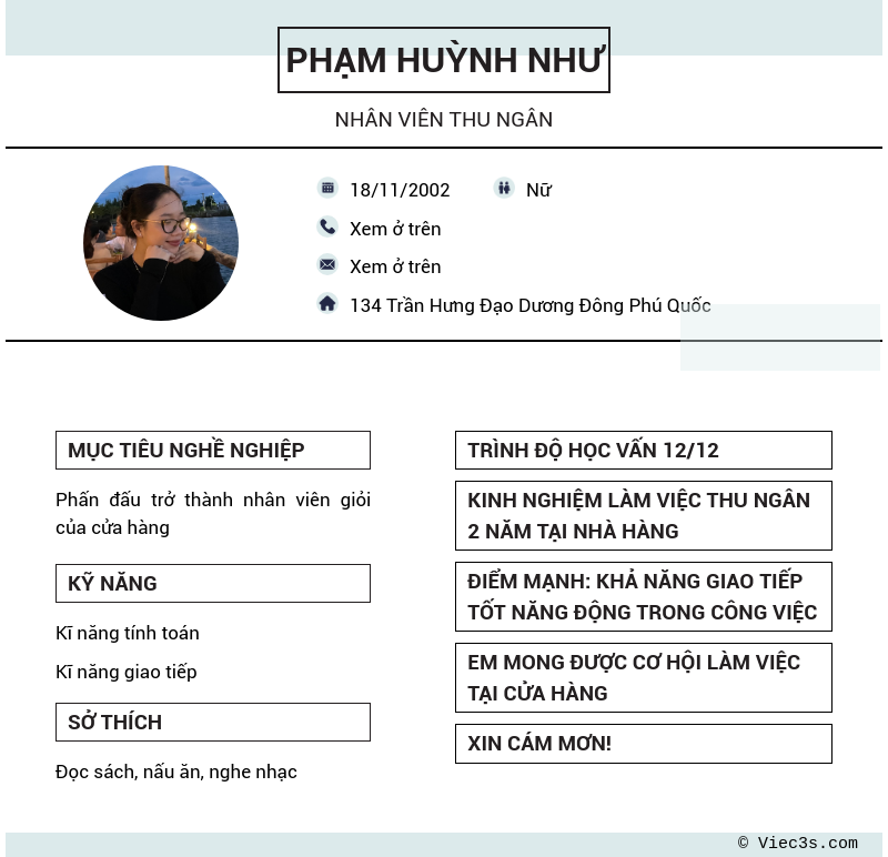 CV ứng viên