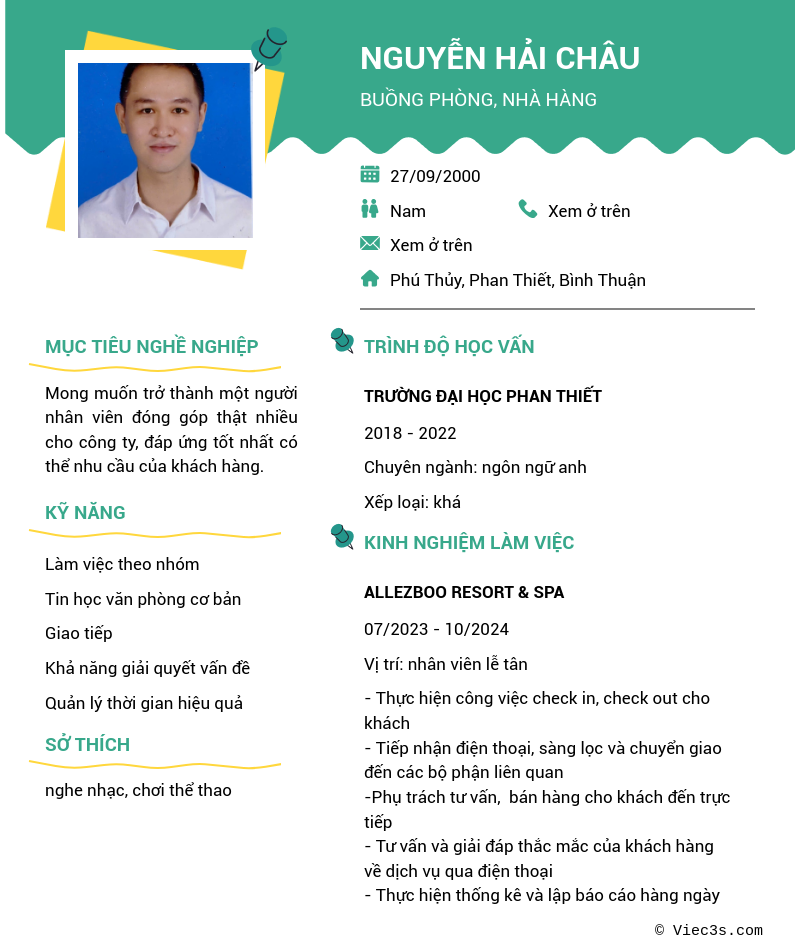 CV ứng viên