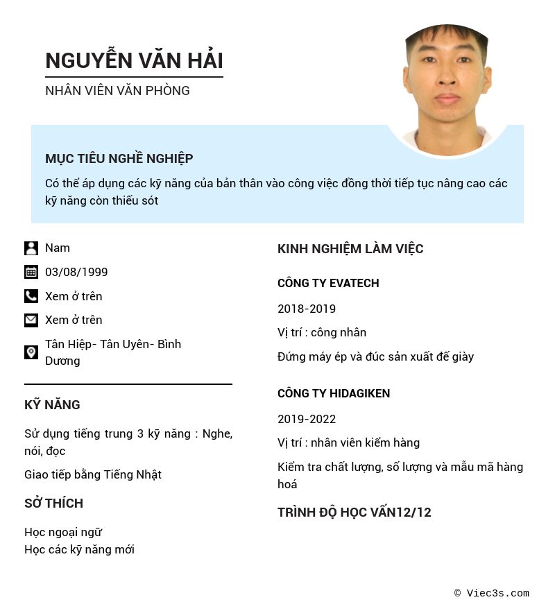 CV ứng viên