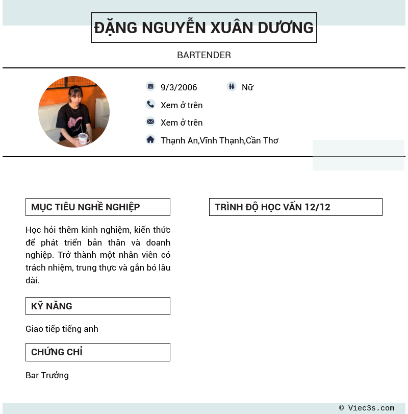 CV ứng viên