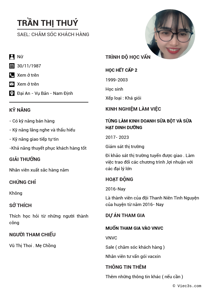 CV ứng viên