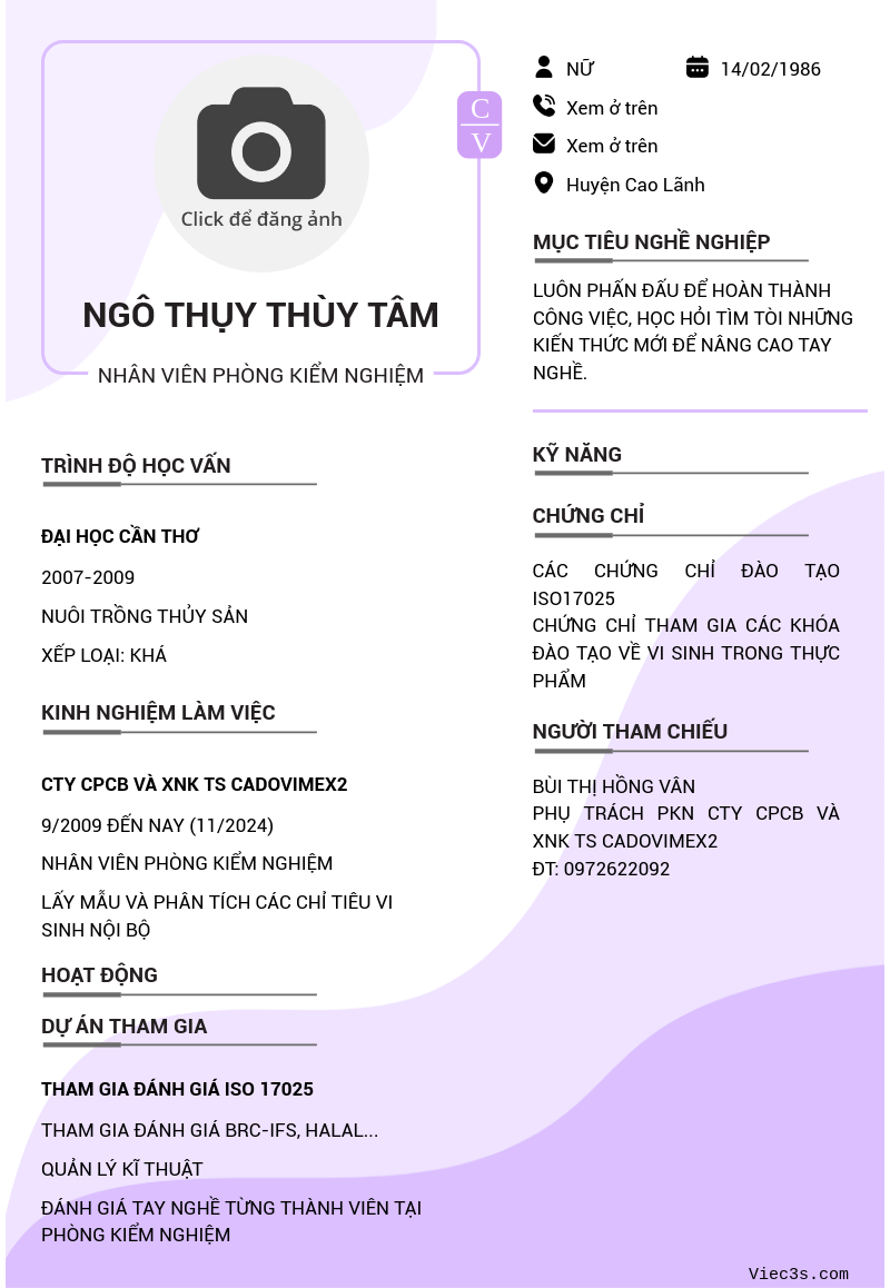 CV ứng viên