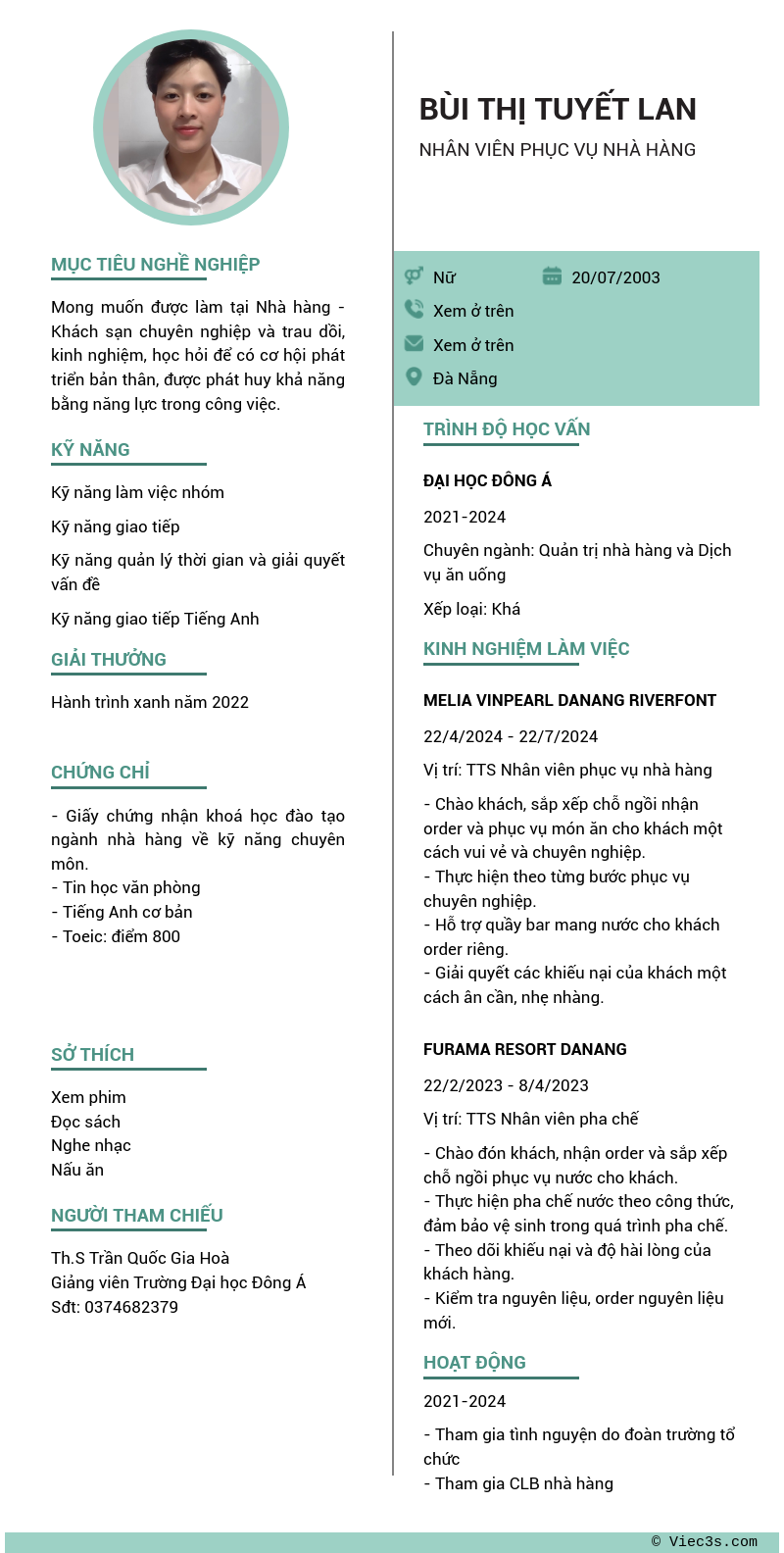 CV ứng viên