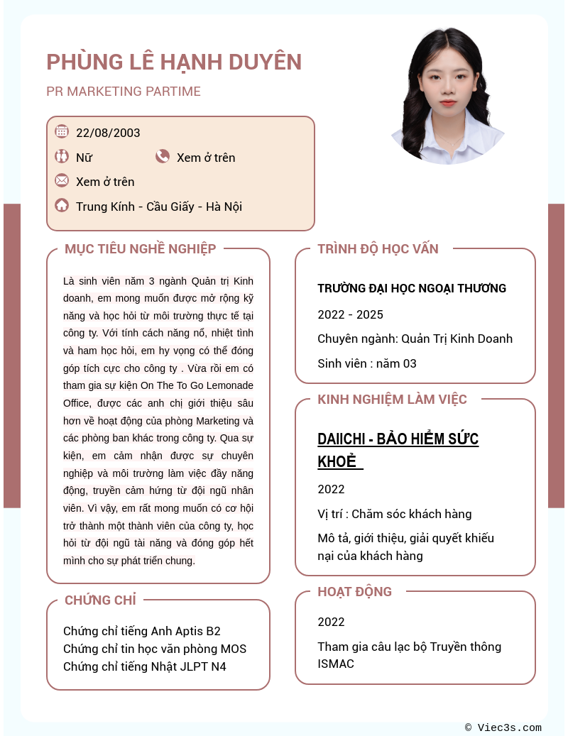 CV ứng viên