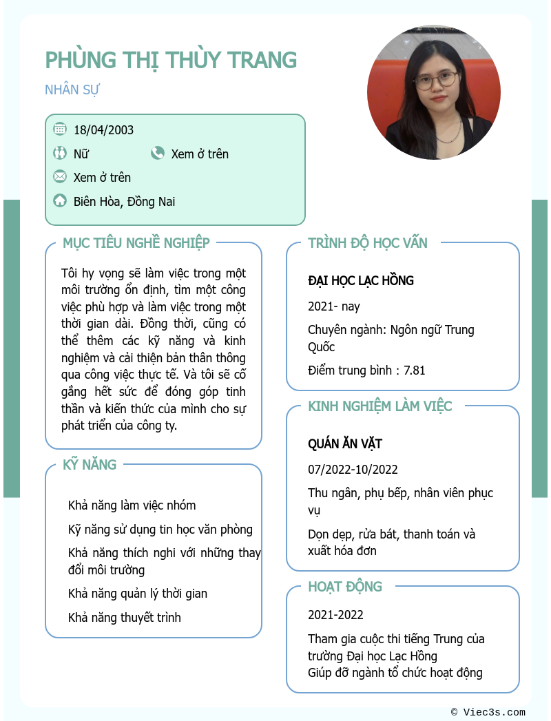 CV ứng viên