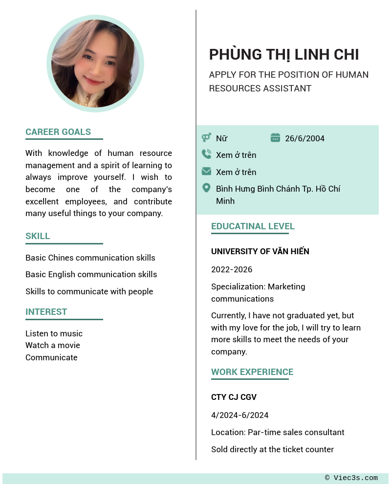 CV ứng viên