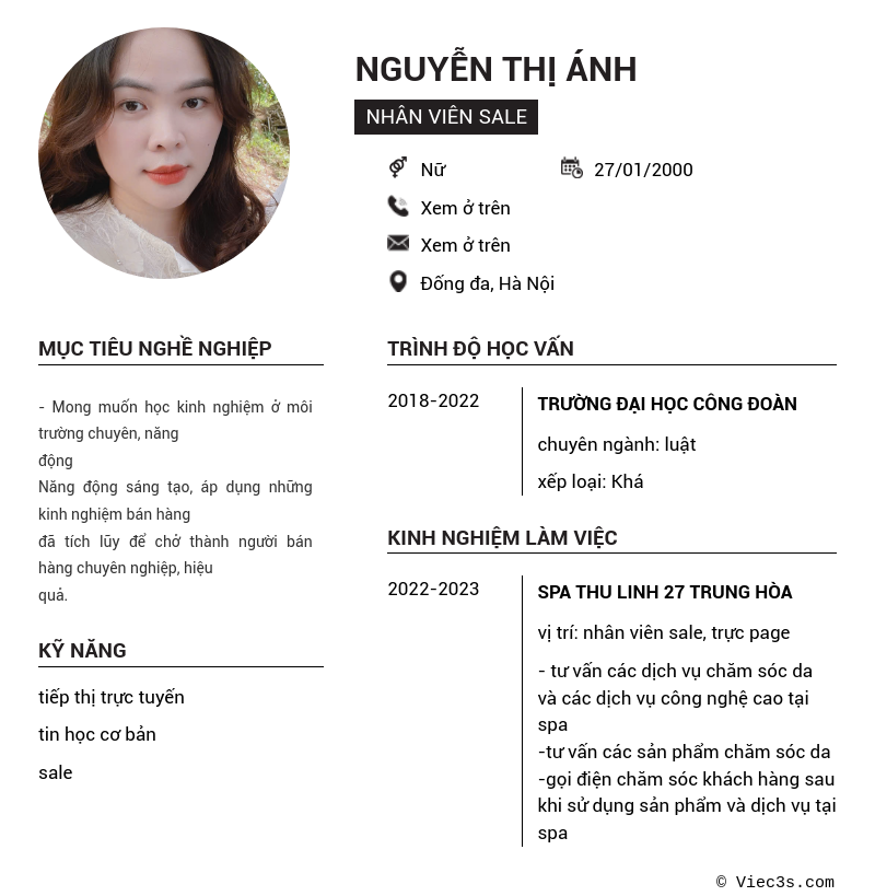 CV ứng viên