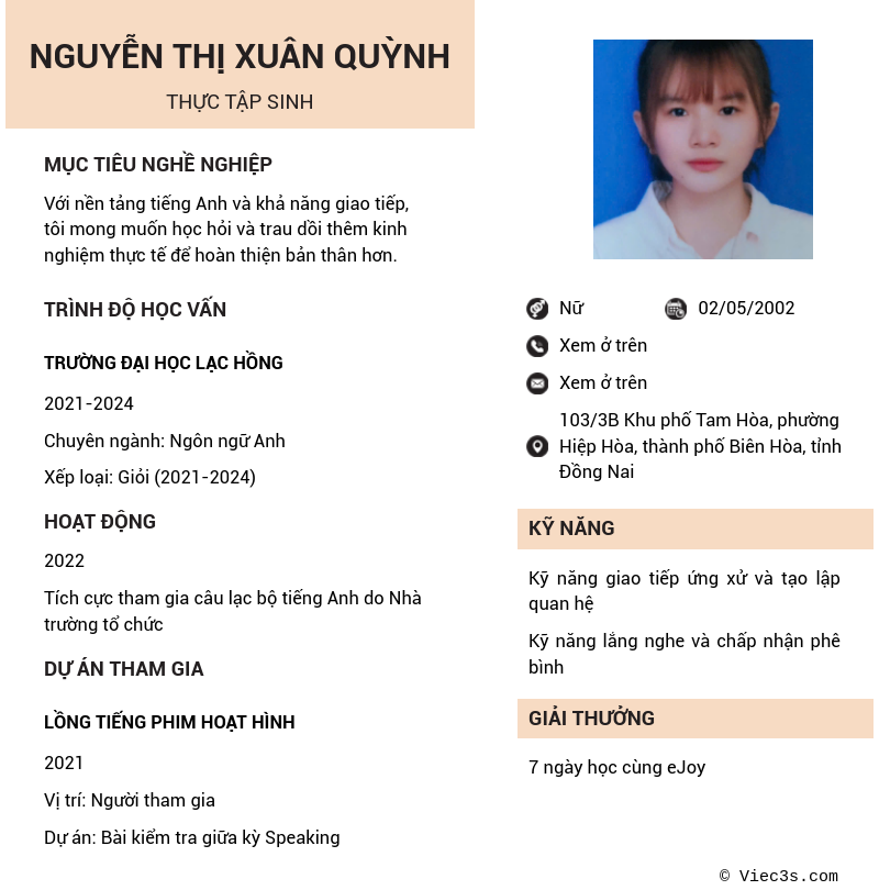 CV ứng viên