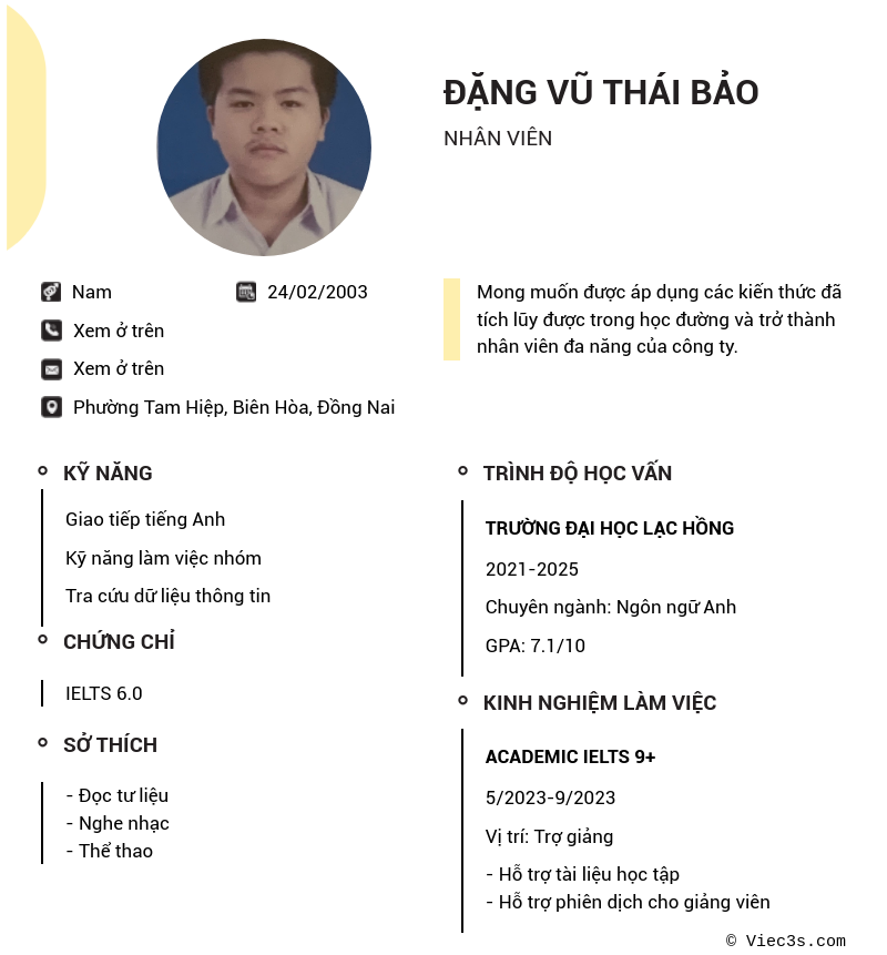 CV ứng viên