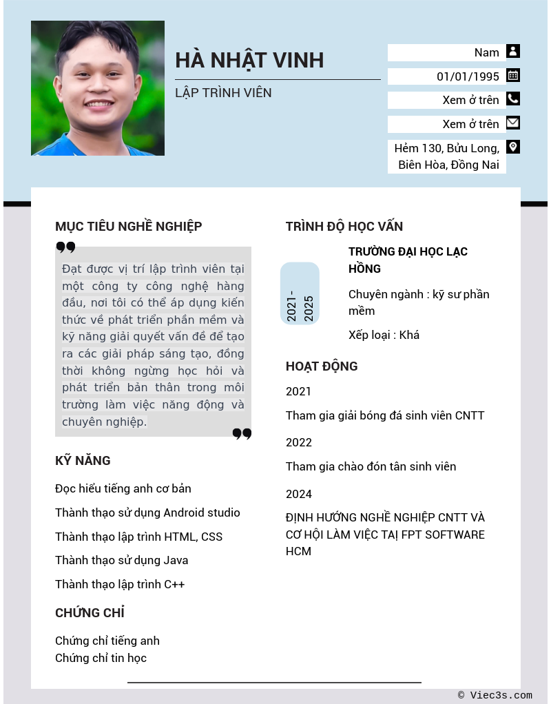 CV ứng viên