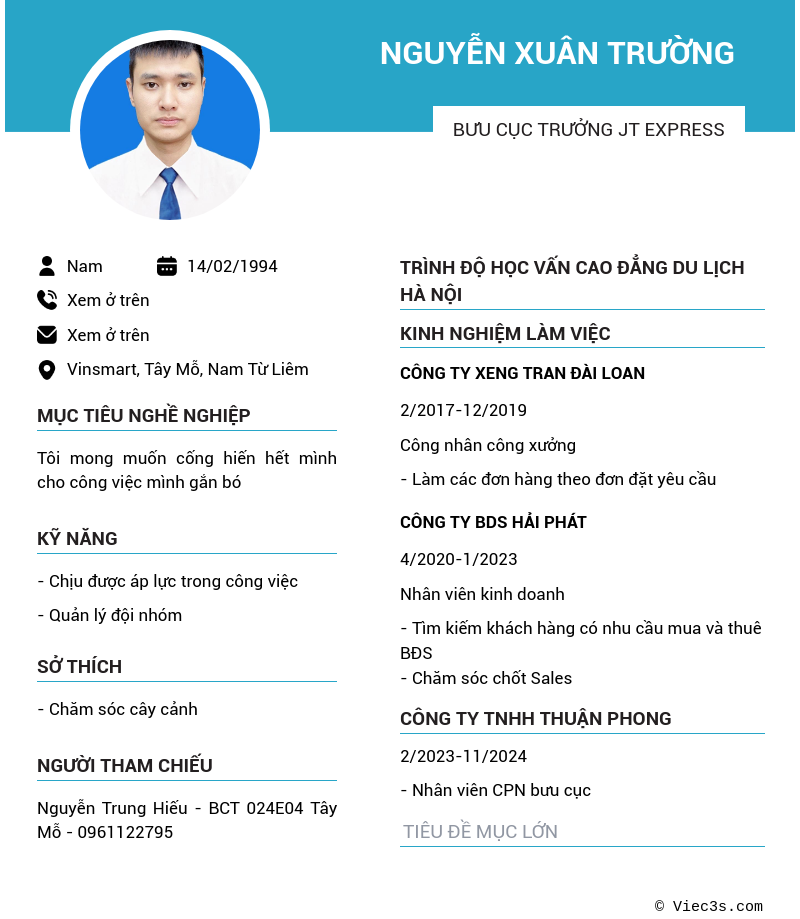 CV ứng viên