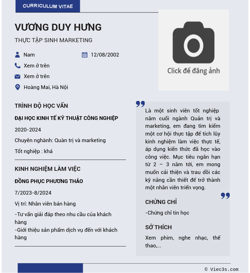 CV ứng viên