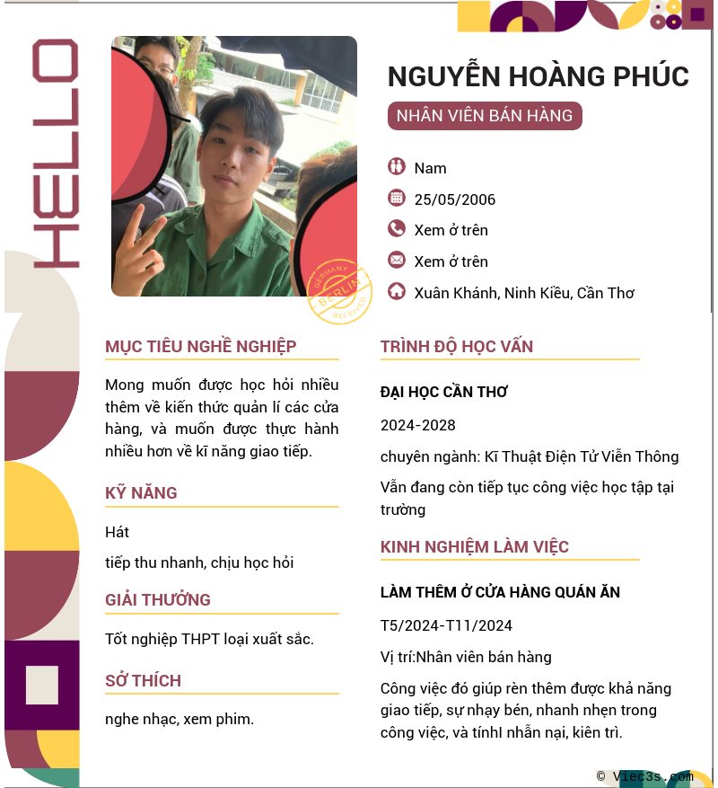 CV ứng viên