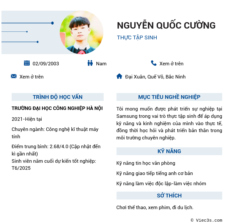 CV ứng viên