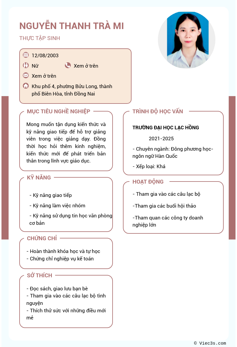 CV ứng viên