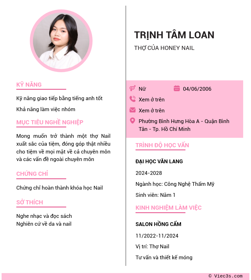 CV ứng viên