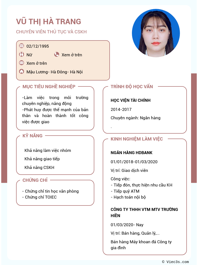 CV ứng viên