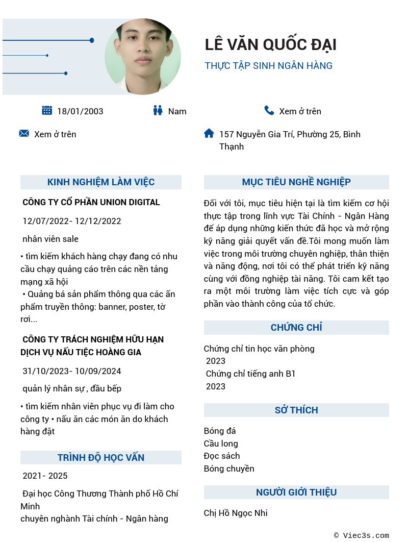 CV ứng viên