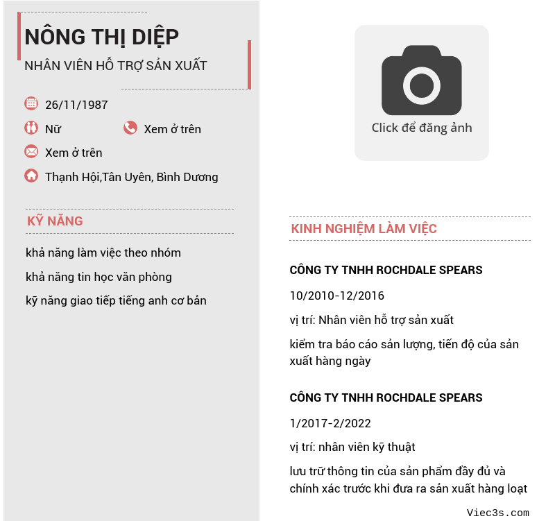 CV ứng viên