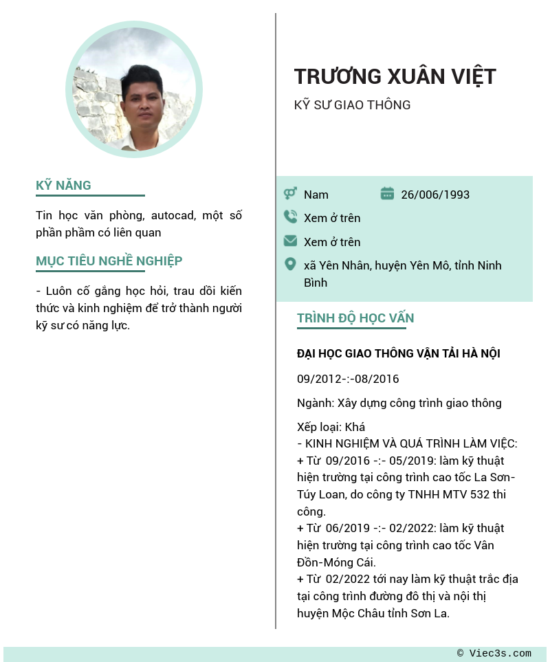 CV ứng viên