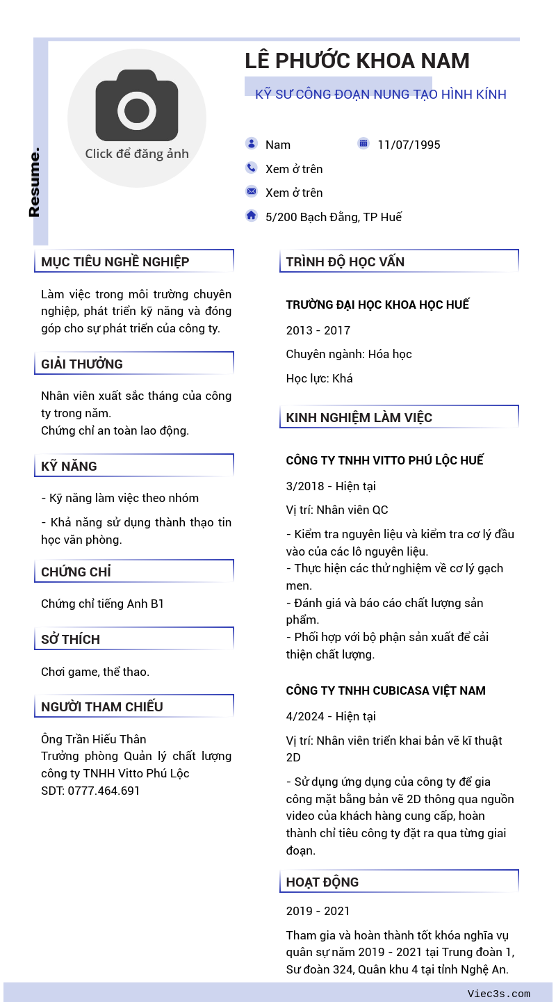 CV ứng viên