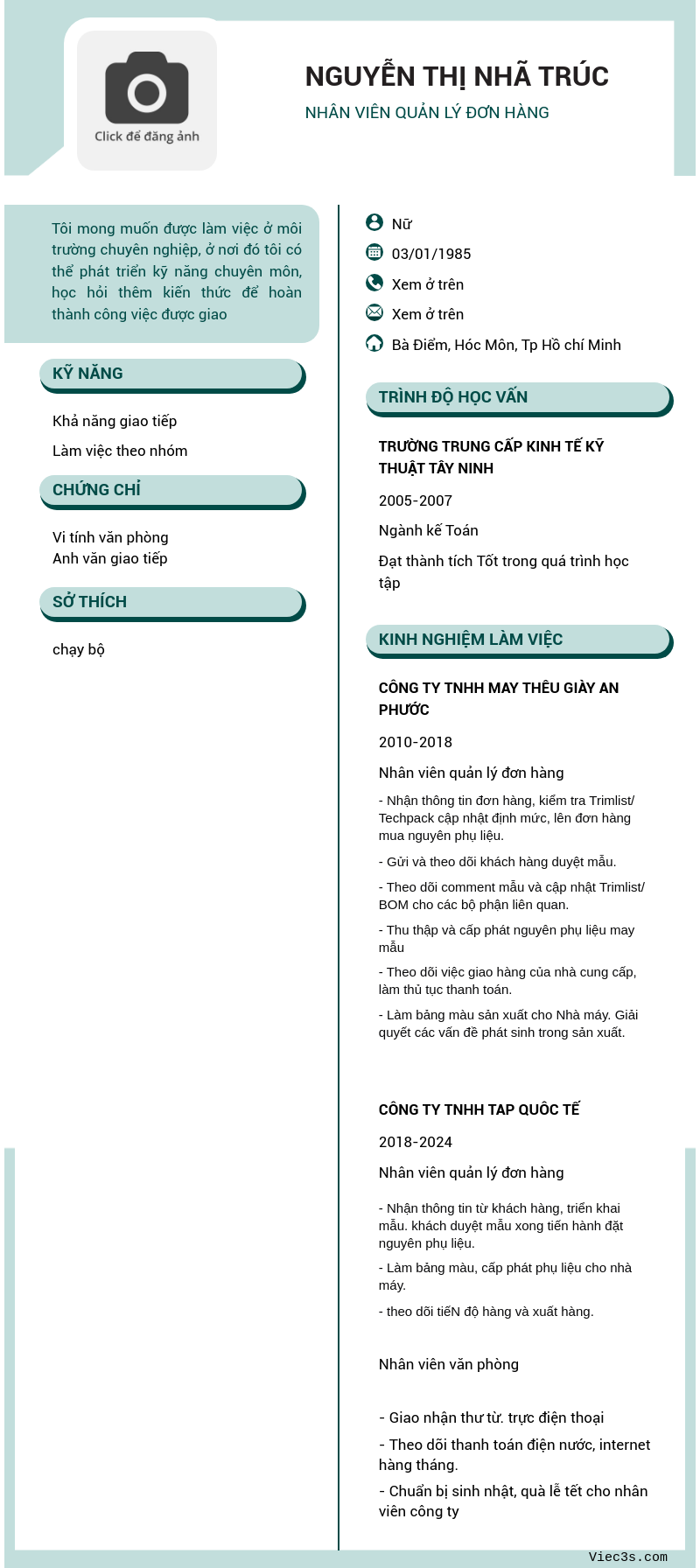 CV ứng viên