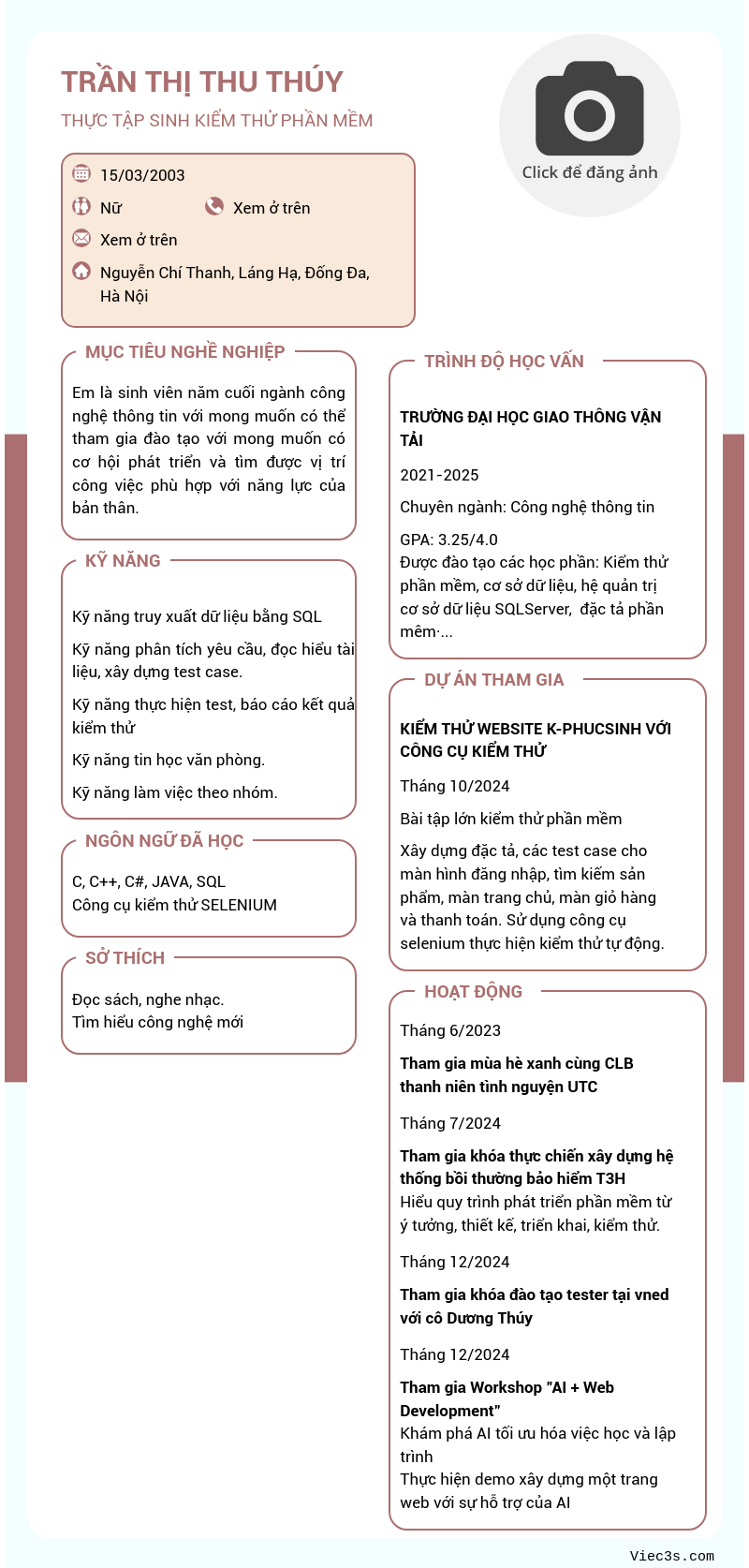 CV ứng viên