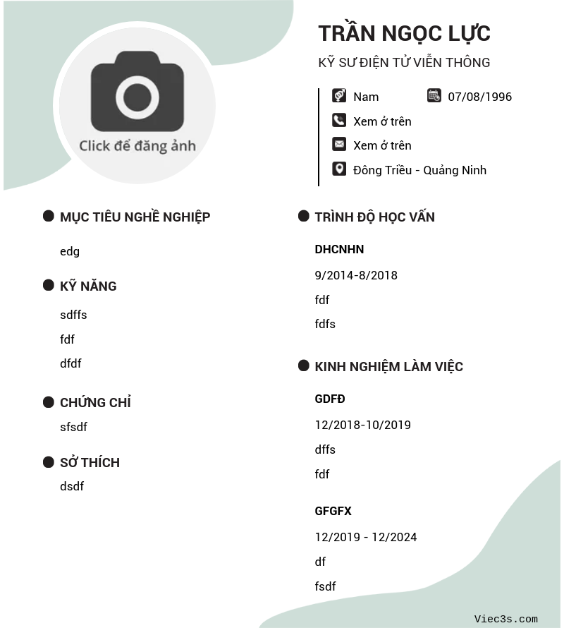 CV ứng viên