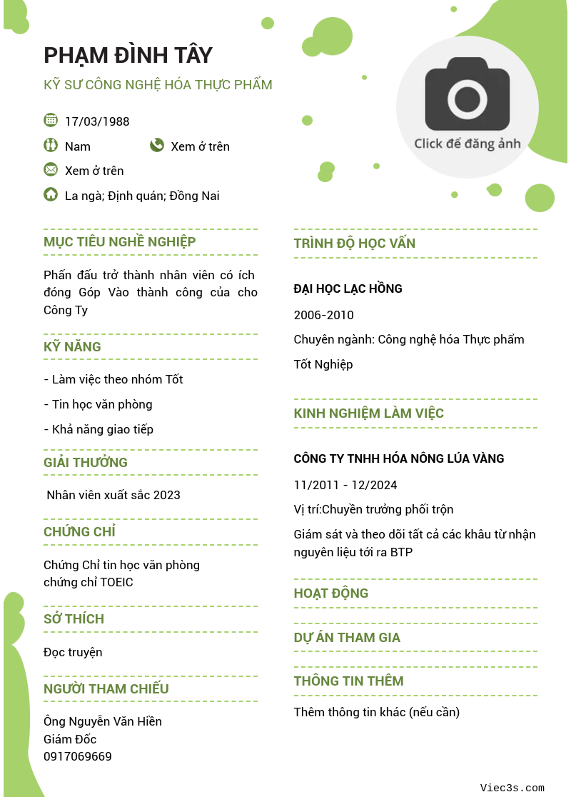 CV ứng viên