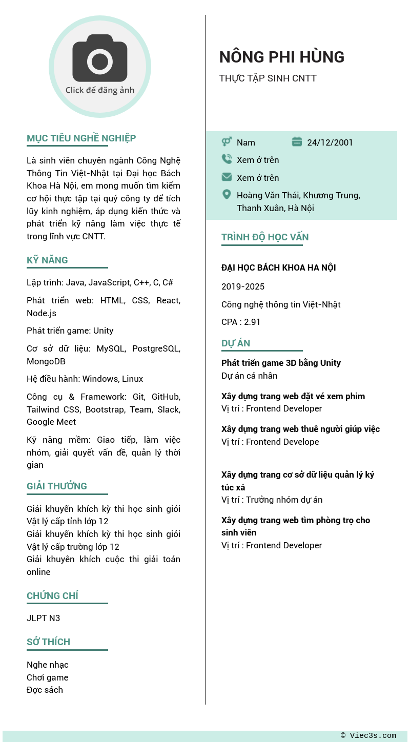 CV ứng viên