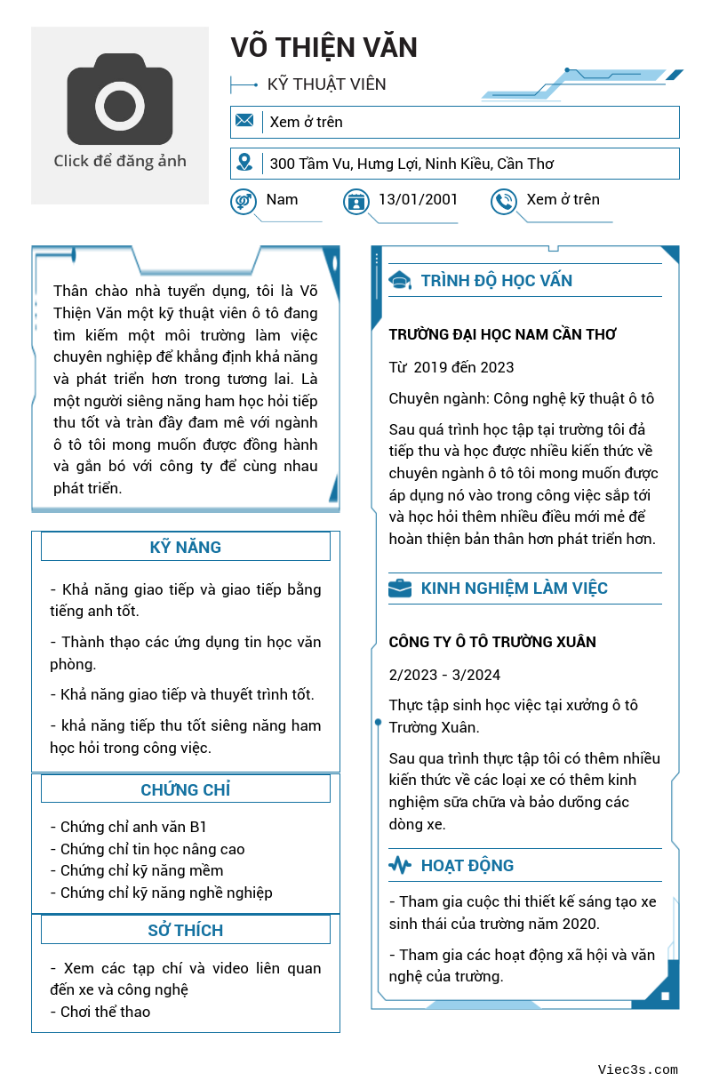 CV ứng viên