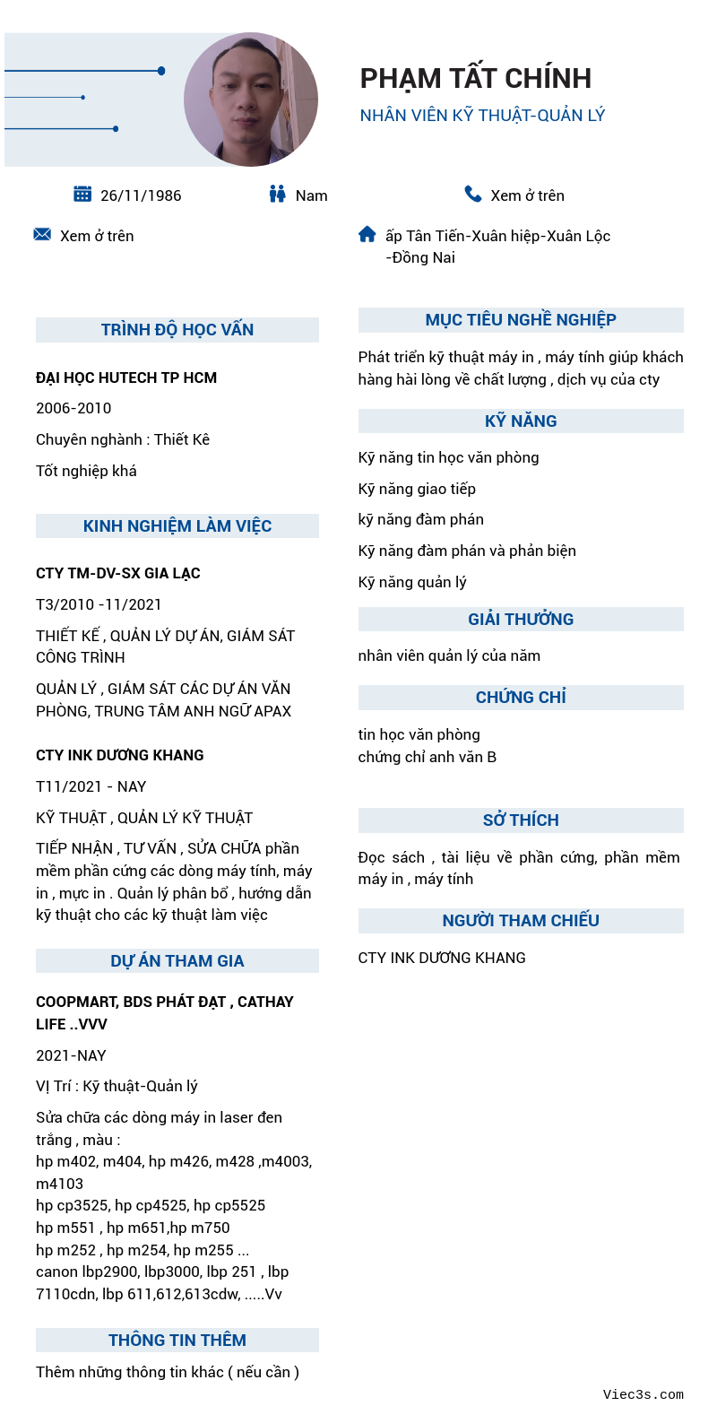 CV ứng viên