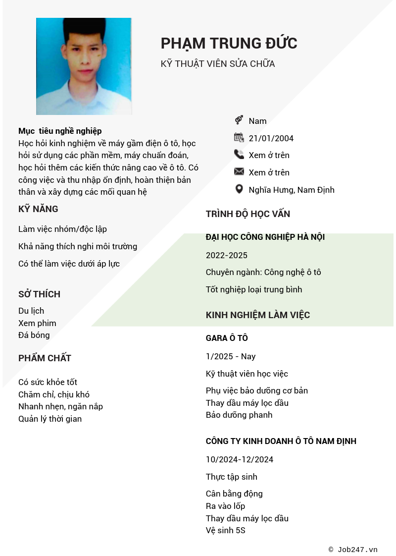 CV ứng viên