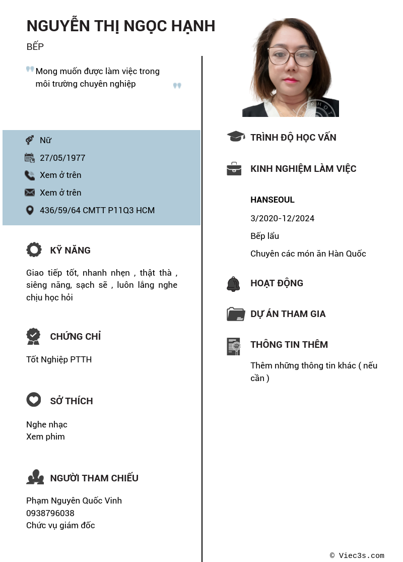 CV ứng viên